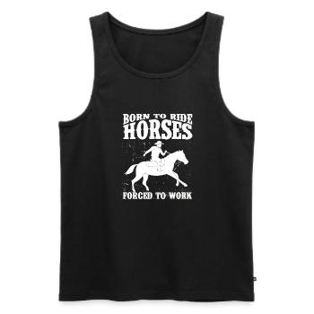 Schönes Reiten Pferde Spruch für Reiter - Männer Premium Bio Tank Top - Schwarz - Vorne - AI Model Male 178 light (178cm)