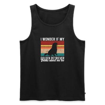 Golden Retriever Gifts - Men's Premium Organic Tank Top - black - Front - Michal (187cm)