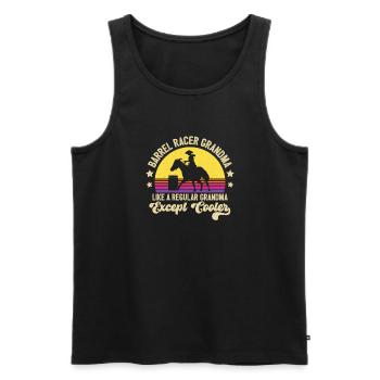 Barrel Racer Grandma Retro Barrel Racing Sunset Vi - Männer Premium Bio Tank Top - Schwarz - Vorne - Michal (187cm)