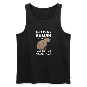 Capybara Nagetier - Männer Premium Bio Tank Top - Schwarz - Vorne - Michal (187cm)