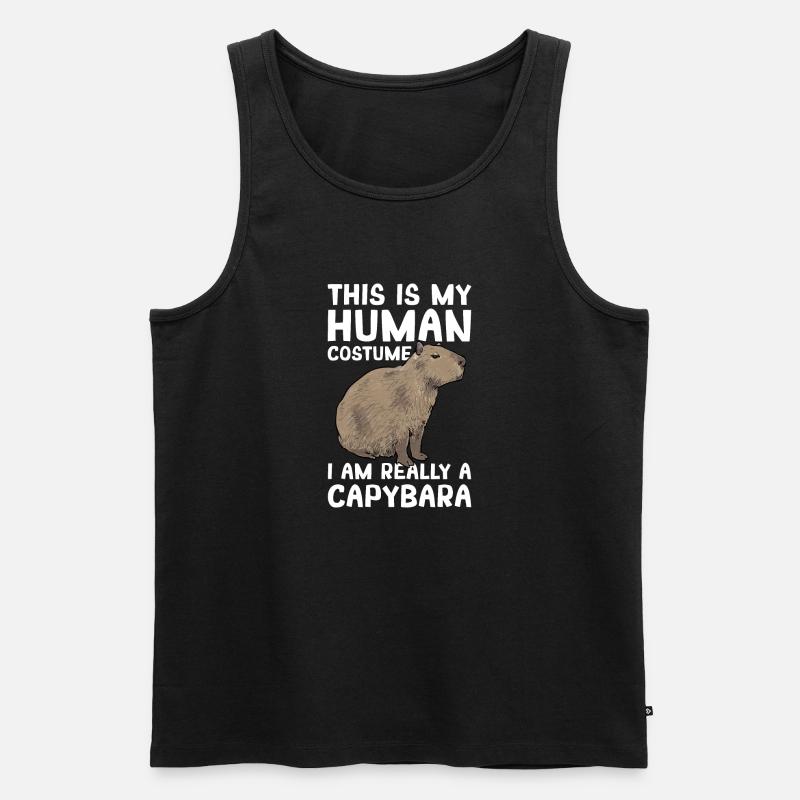 Capybara Nagetier - Männer Premium Bio Tank Top - Schwarz