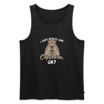 Rongeur Capybara - Débardeur bio Premium Homme - noir - Devant - Michal (187cm)