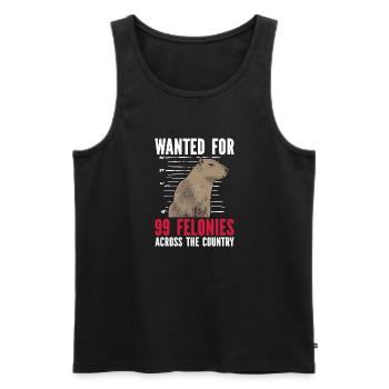 Capybara Nagetier - Männer Premium Bio Tank Top - Schwarz - Vorne - Michal (187cm)