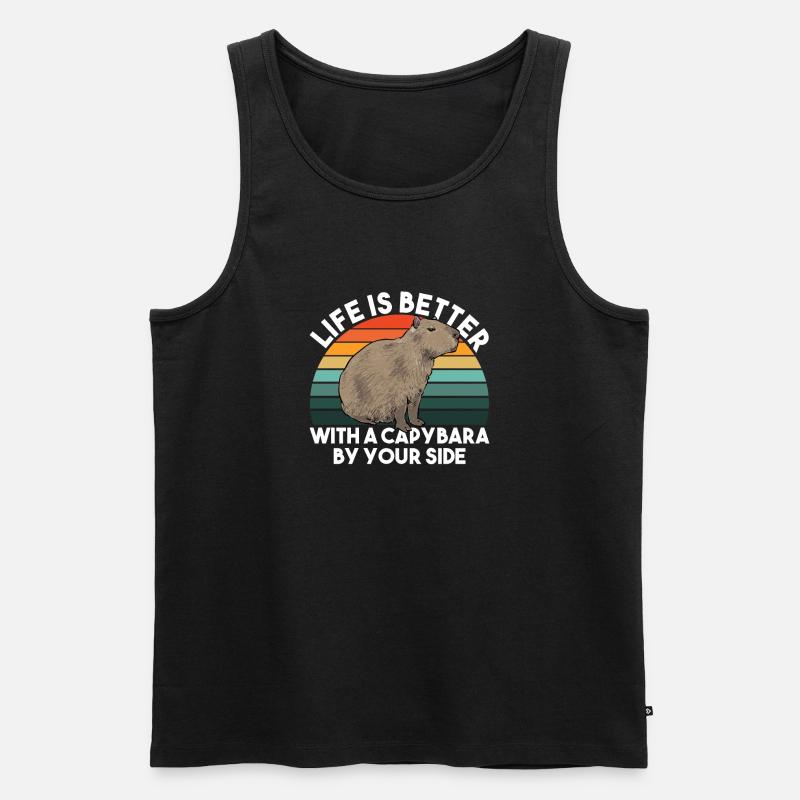 Capybara Nagetier - Männer Premium Bio Tank Top - Schwarz