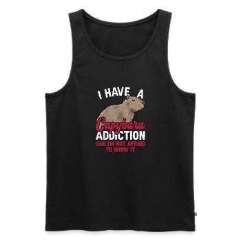 Capybara Nagetier - Männer Premium Bio Tank Top - Schwarz - Vorne - Michal (187cm)