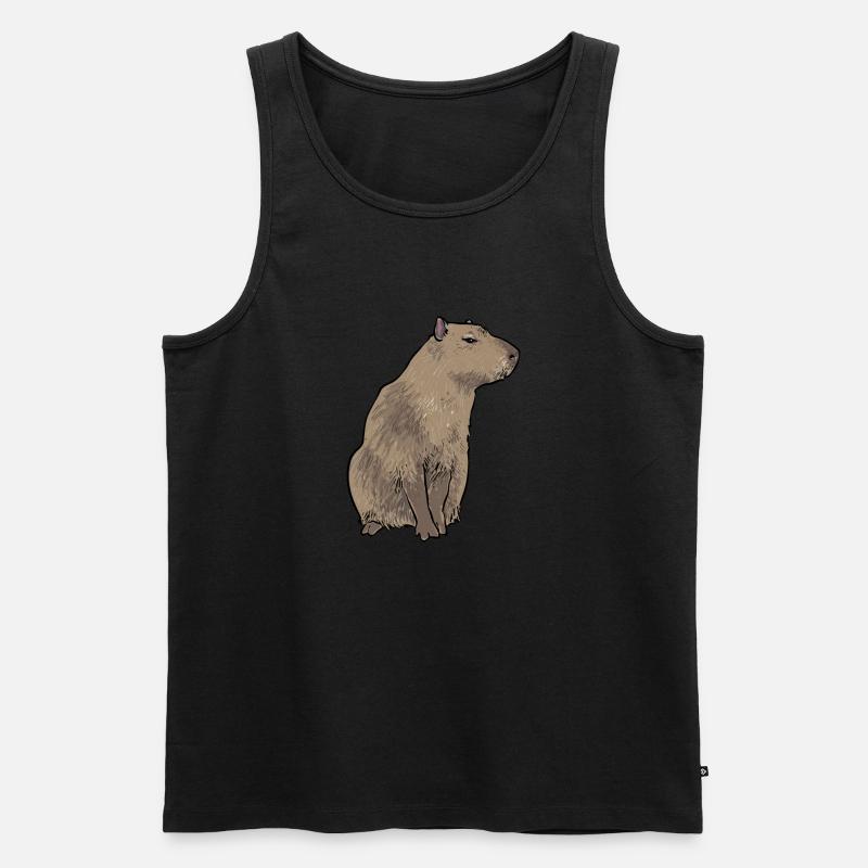 Capybara Nagetier - Männer Premium Bio Tank Top - Schwarz