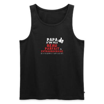 Super Papa de fils Design Special Fete - Débardeur bio Premium Homme - noir - Devant - Michal (187cm)