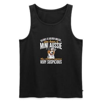 Berger australien miniature - Débardeur bio Premium Homme - noir - Devant - AI Model Male 178 light (178cm)