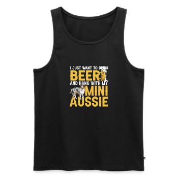 Berger australien miniature - Débardeur bio Premium Homme - noir - Devant - AI Model Male 178 light (178cm)
