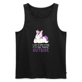 Lustiger Einhorn Spruch I Einhörner - Männer Premium Bio Tank Top - Schwarz - Vorne - Michal (187cm)