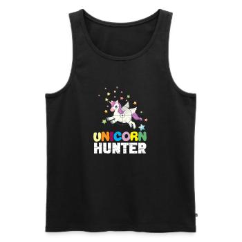 Lustiger Einhorn Spruch I Einhörner - Männer Premium Bio Tank Top - Schwarz - Vorne - Michal (187cm)