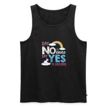 Lustiger Einhorn Spruch I Einhörner - Männer Premium Bio Tank Top - Schwarz - Vorne - Michal (187cm)