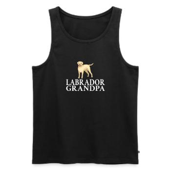 Cadeaux amoureux du Labrador - Débardeur bio Premium Homme - noir - Devant - AI Model Male 178 light (178cm)