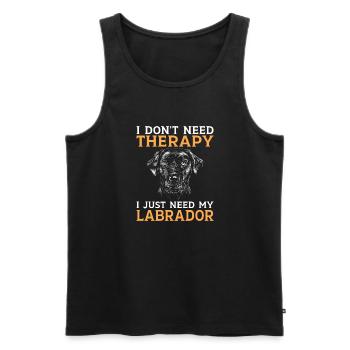 Cadeaux amoureux du Labrador - Débardeur bio Premium Homme - noir - Devant - AI Model Male 178 light (178cm)