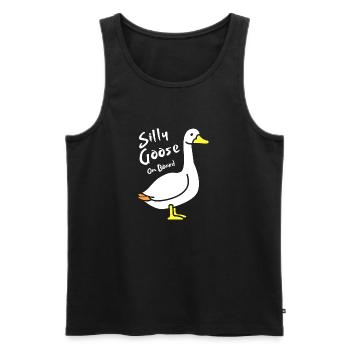 Silly Goose on Board - Männer Premium Bio Tank Top - Schwarz - Vorne - Michal (187cm)
