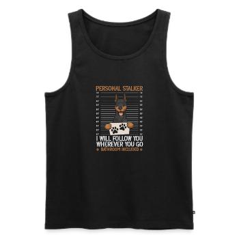 Doberman Pinscher Dog Dobie - Men's Premium Organic Tank Top - black - Front - AI Model Male 178 light (178cm)