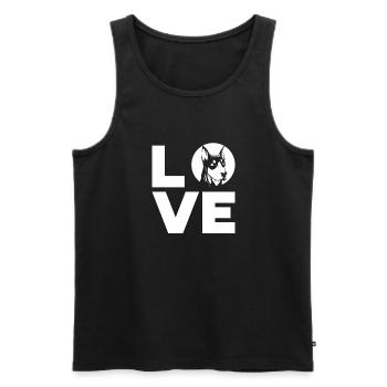Doberman Pinscher Dog Dobie - Men's Premium Organic Tank Top - black - Front - AI Model Male 178 light (178cm)