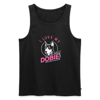 Doberman Pinscher Dog Dobie - Men's Premium Organic Tank Top - black - Front - AI Model Male 178 light (178cm)