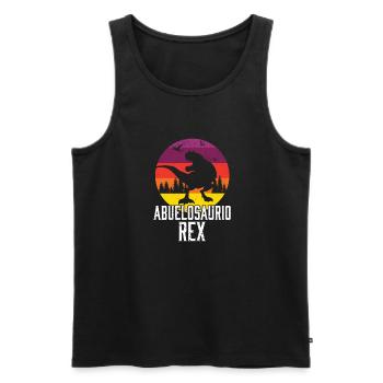 Abuelosaurio Rex I Funny Grandpa T-Rex - Männer Premium Bio Tank Top - Schwarz - Vorne - Michal (187cm)