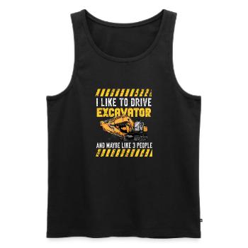 Lustiger Bagger Spruch für Baggerfahrer - Männer Premium Bio Tank Top - Schwarz - Vorne - Michal (187cm)