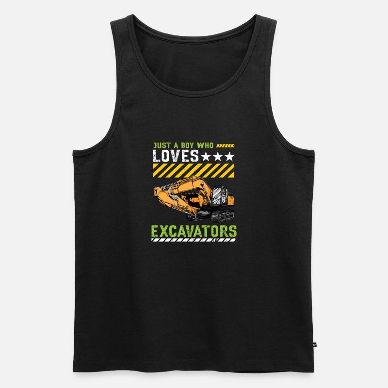 Lustiger Bagger Spruch für Baggerfahrer - Männer Premium Bio Tank Top - Schwarz