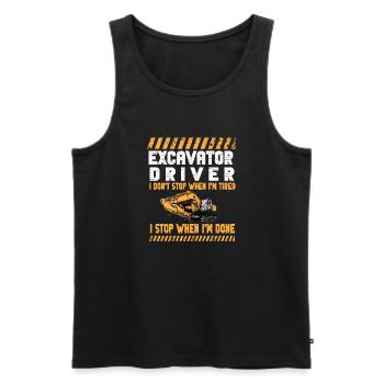 Lustiger Bagger Spruch für Baggerfahrer - Männer Premium Bio Tank Top - Schwarz - Vorne - Michal (187cm)