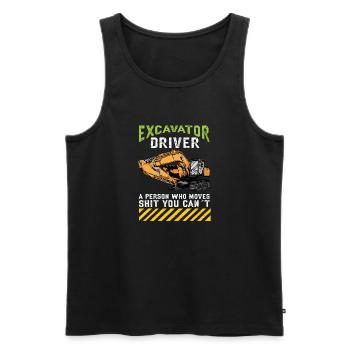 Lustiger Bagger Spruch für Baggerfahrer - Männer Premium Bio Tank Top - Schwarz - Vorne - Michal (187cm)