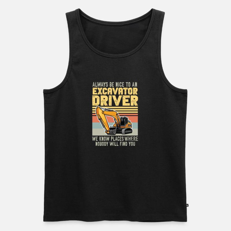 Lustiger Bagger Spruch für Baggerfahrer - Männer Premium Bio Tank Top - Schwarz