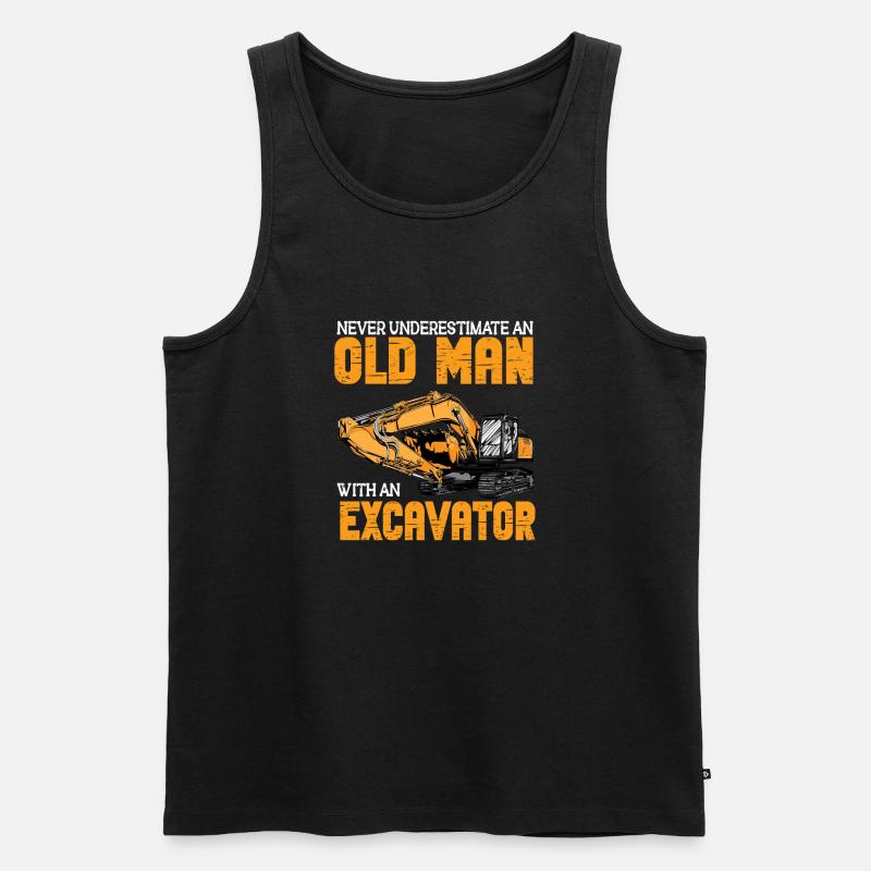 Lustiger Bagger Spruch für Baggerfahrer - Männer Premium Bio Tank Top - Schwarz
