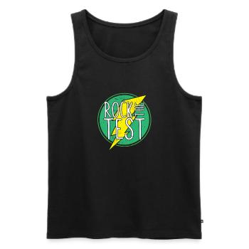 Rock the Test Funny Test Day Student Teacher - Men's Premium Organic Tank Top - black - Front - Michal (187cm)