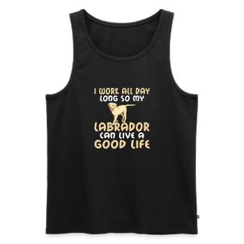 Cadeaux amoureux du Labrador - Débardeur bio Premium Homme - noir - Devant - Michal (187cm)