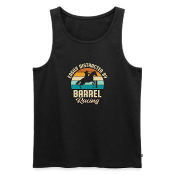 Retro Sunset Vintage Easily Distracted By Barrel R - Men's Premium Organic Tank Top - black - Front - Michal (187cm)