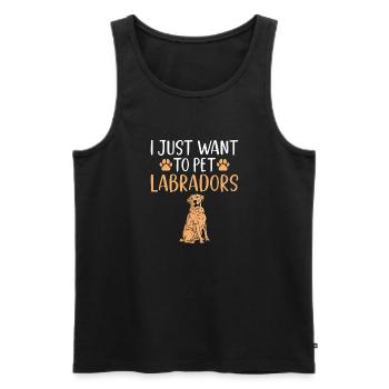Cadeaux amoureux du Labrador - Débardeur bio Premium Homme - noir - Devant - AI Model Male 178 light (178cm)
