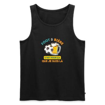 Foot et bière match de foot - Débardeur bio Premium Homme - noir - Devant - Michal (187cm)