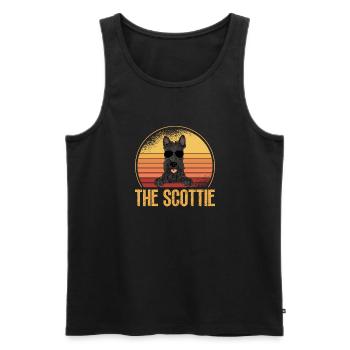 Scottish Terrier Scottie Dog - Men's Premium Organic Tank Top - black - Front - AI Model Male 178 light (178cm)