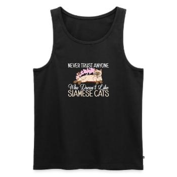 Siamese Cat Gifts - Men's Premium Organic Tank Top - black - Front - Michal (187cm)
