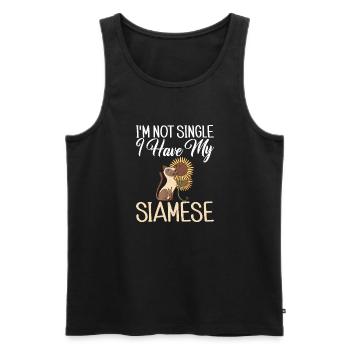 Cadeaux de chat siamois - Débardeur bio Premium Homme - noir - Devant - Michal (187cm)