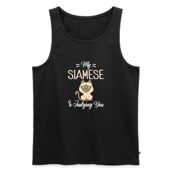 Siamesische Katze Geschenke - Männer Premium Bio Tank Top - Schwarz - Vorne - AI Model Male 178 light (178cm)