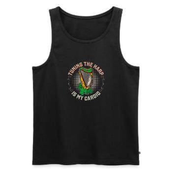 Konzert Musik Musiker Harfe Harfenist Spruch - Männer Premium Bio Tank Top - Schwarz - Vorne - Michal (187cm)