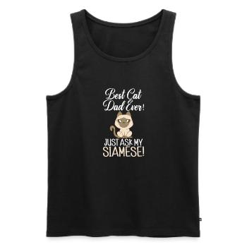 Siamese Cat Gifts - Men's Premium Organic Tank Top - black - Front - Michal (187cm)