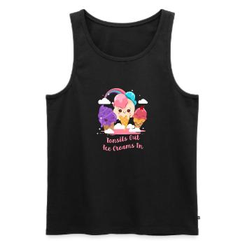 Tonsils Out Ice Cream In Tonsil Surgery - Men's Premium Organic Tank Top - black - Front - Michal (187cm)
