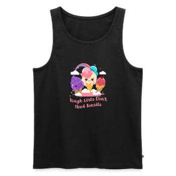 Tough Girls Don't Need Tonsils Funny Tonsil - Men's Premium Organic Tank Top - black - Front - Michal (187cm)