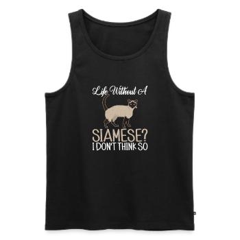 Siamesische Katze Geschenke - Männer Premium Bio Tank Top - Schwarz - Vorne - AI Model Male 178 light (178cm)