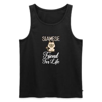 Siamesische Katze Geschenke - Männer Premium Bio Tank Top - Schwarz - Vorne - Michal (187cm)