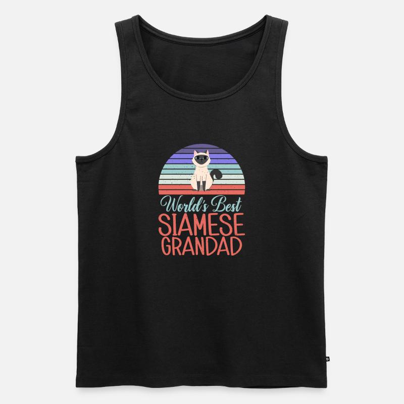 Siamesische Katze Geschenke - Männer Premium Bio Tank Top - Schwarz