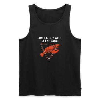 Just a Guy with a Fat Sack Cajun Crawfish Boil - Men's Premium Organic Tank Top - black - Front - AI Model Male 178 light (178cm)