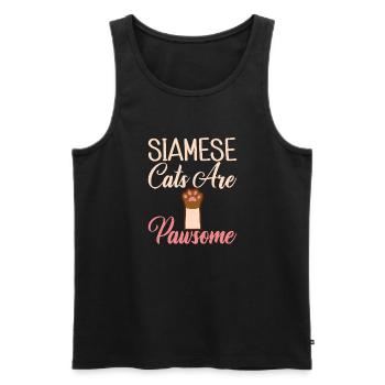 Siamesische Katze Geschenke - Männer Premium Bio Tank Top - Schwarz - Vorne - AI Model Male 178 light (178cm)