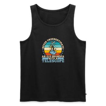 Telescope Physics School Astronomy Stars - Men's Premium Organic Tank Top - black - Front - Michal (187cm)