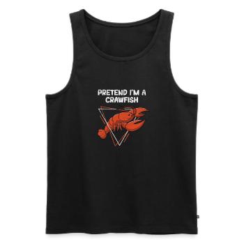 Pretend I'm a Crawfish Funny Cajun Crawfish Boil - Men's Premium Organic Tank Top - black - Front - AI Model Male 178 light (178cm)