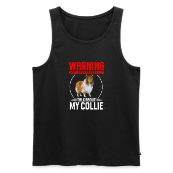 Collie à poil long Collie rugueux Chien - Débardeur bio Premium Homme - noir - Devant - Michal (187cm)